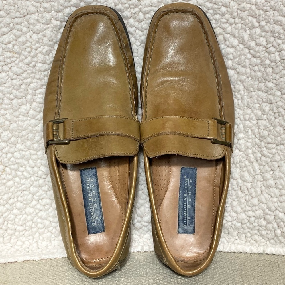 Giorgio Brutini Men's Tan Leather Slip On Casual Comfortable Loafers Shoes SZ 9M - Picture 5 of 11
